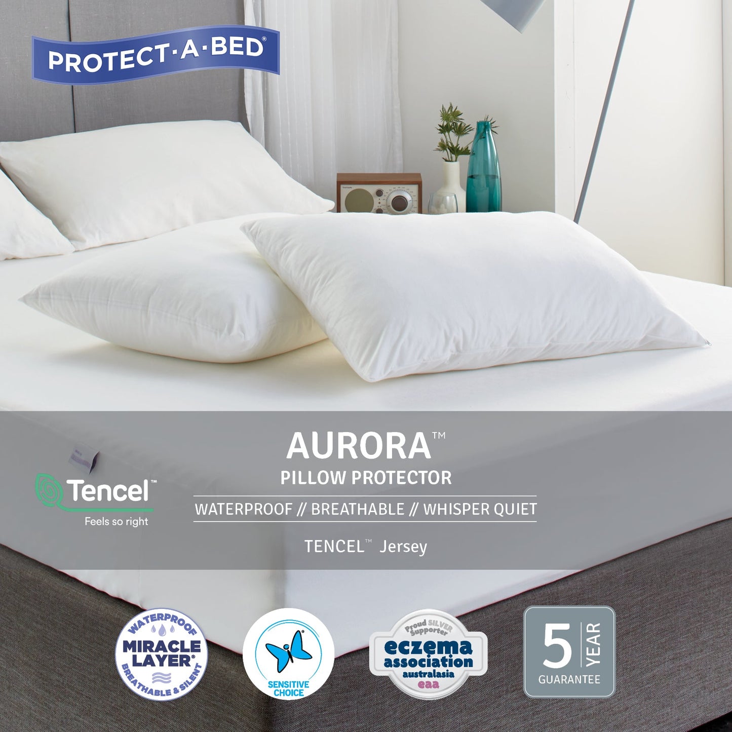 Protect-A-Bed® Aurora TENCEL Waterproof Standard Twin Pack Pillow Protectors