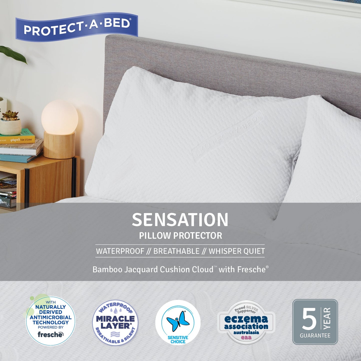 Protect-A-Bed® Sensation Waterproof Standard Twin Pack Pillow Protectors