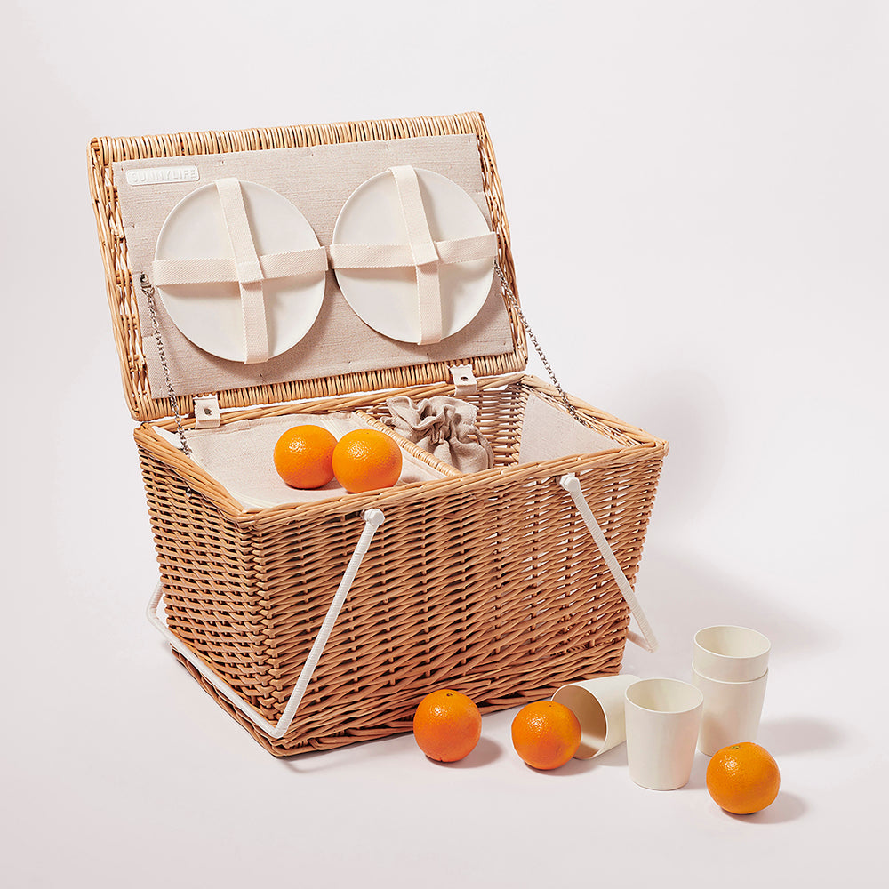 Sunnylife Large Picnic Cooler Basket Natural