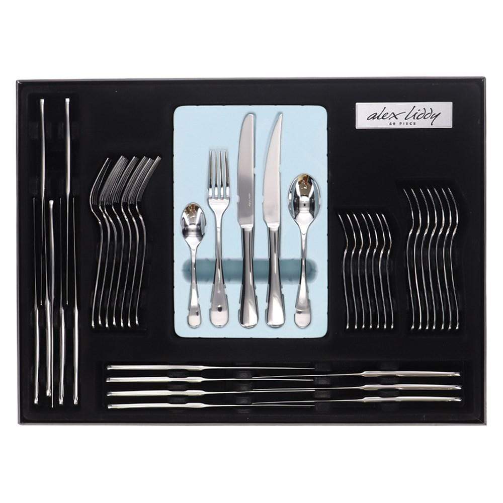 Alex Liddy Aquis Stainless Steel 40 Piece Cutlery Set