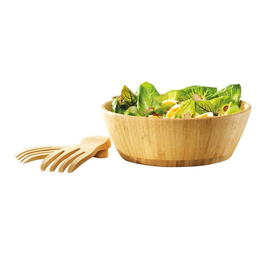 Ambrosia Karira Bamboo Salad Bowl with Servers 30cm