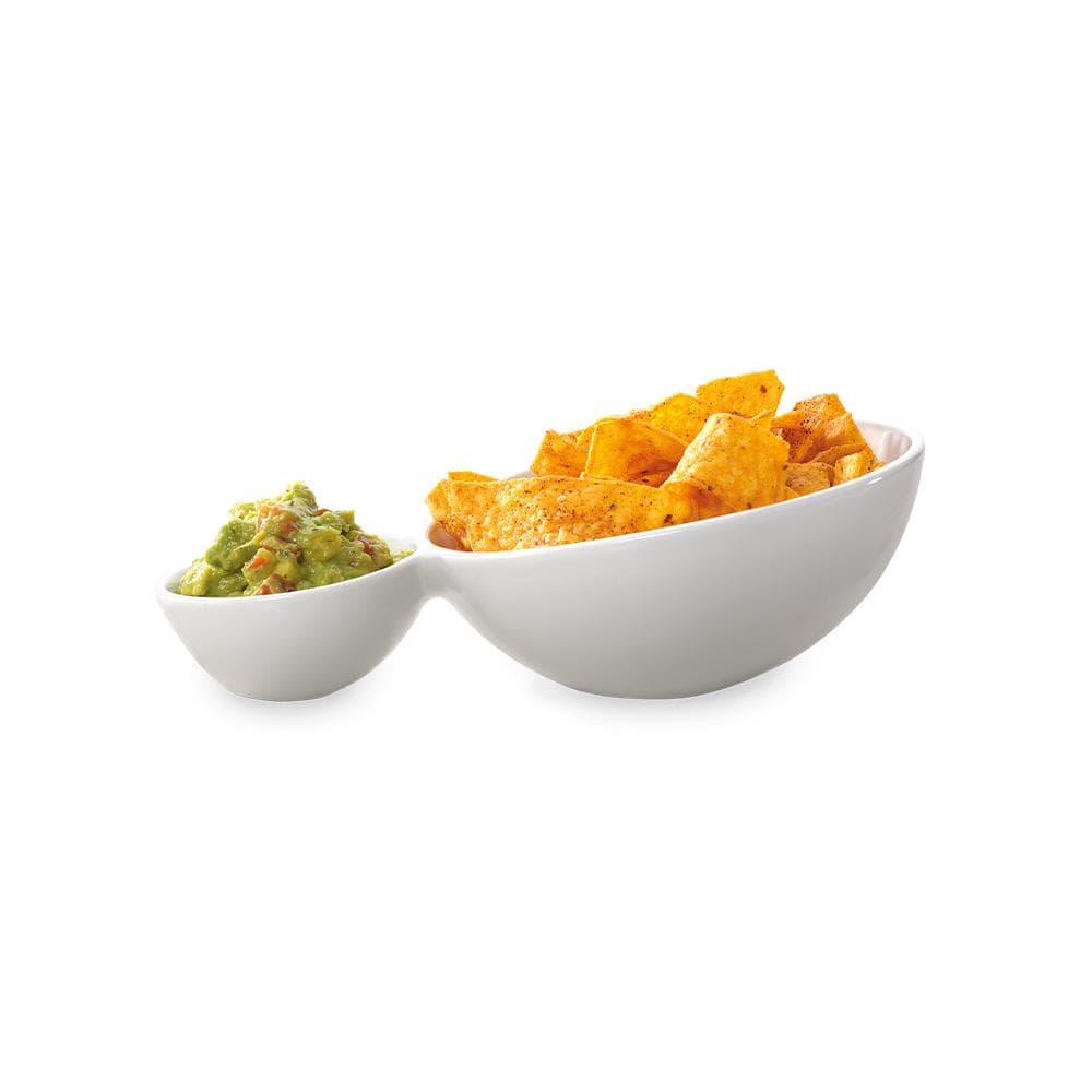 Ambrosia Zest Tilt Chip & Dip Serving Plate 24cm White