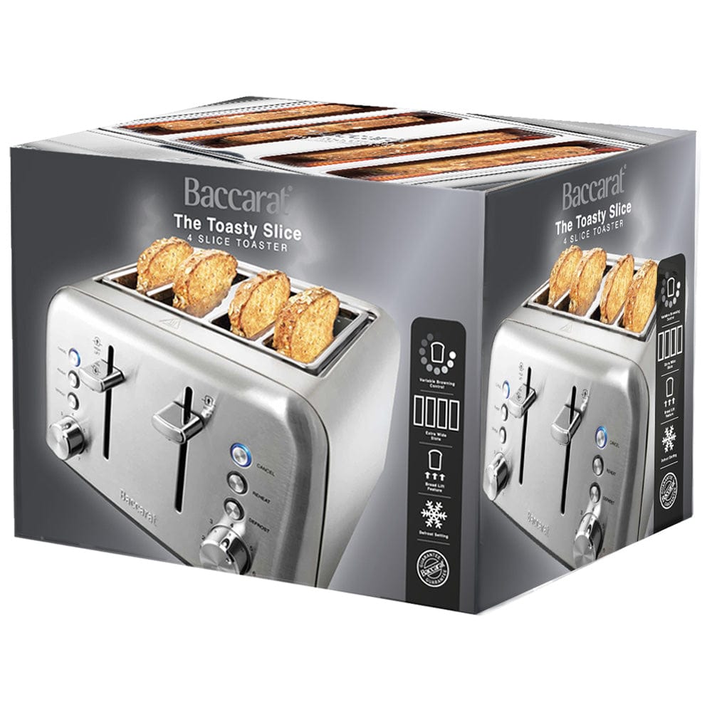 Baccarat The Toasty Slice 4 Slice Toaster Silver