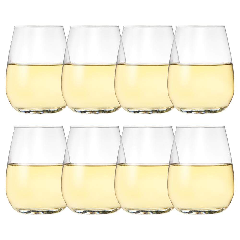 Cellar 8 Piece Flat Bottom Stemless Wine Glass Set 450ml