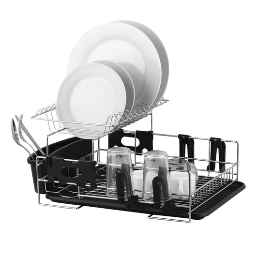 D.Line Stainless Steel 2 Tier Dish Rack With Draining Board