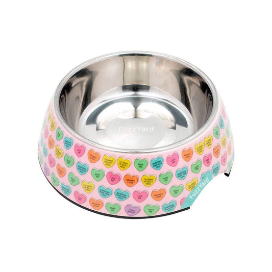 FuzzYard Dog Bowl Candy Hearts Large