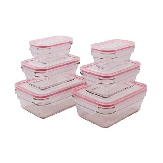 Glasslock 6 Piece Rectangular Ovensafe Food Container Set