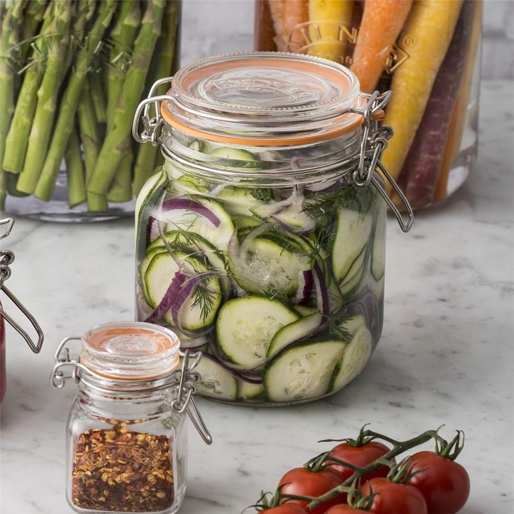 Kilner Square Clip Top Jar 1L