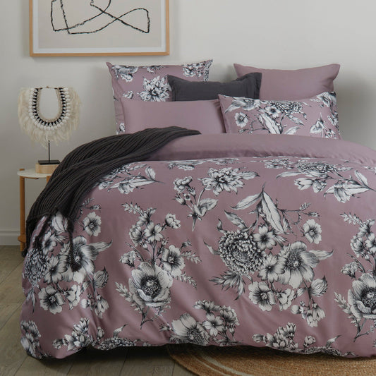 Lucia Mauve Quilt Cover Set