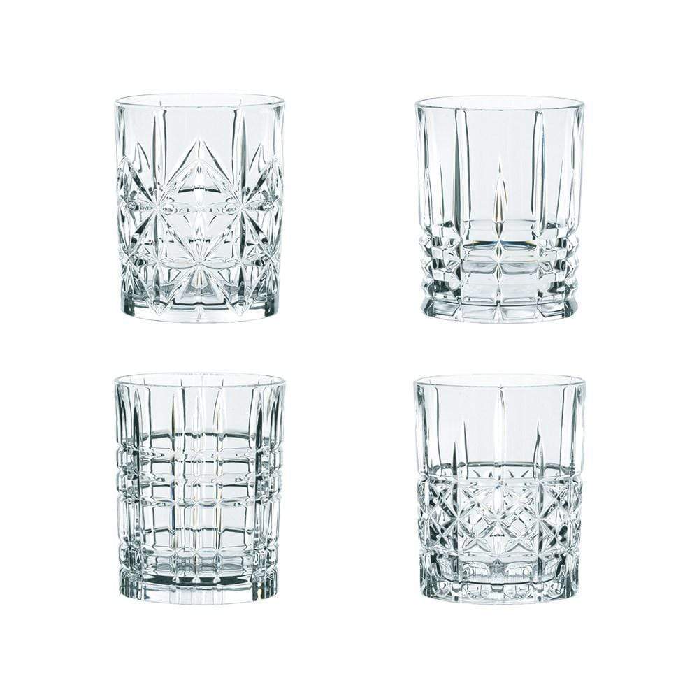 Nachtmann Highland 4 Piece Mixed Crystal Glass Tumbler Set 345ml