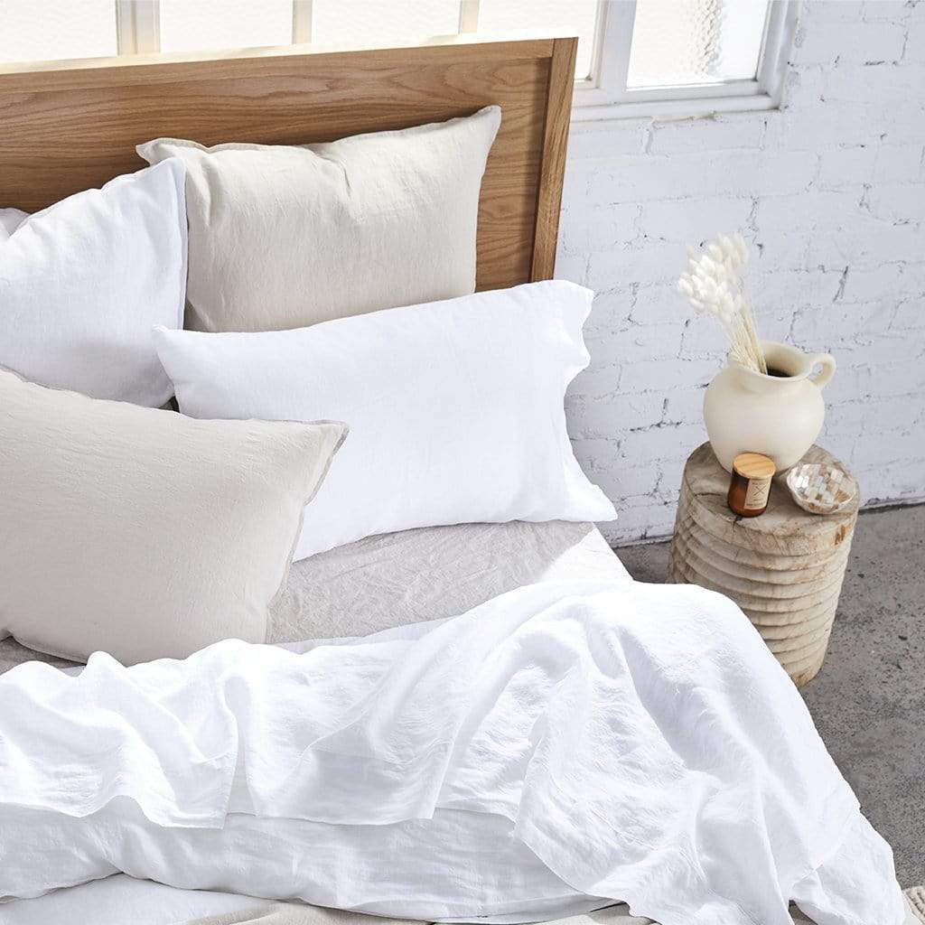 PURE EUROPEAN LINEN QUILT COVER SET WHITE - MyHouse