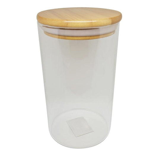 Scullery Bamboo Glass Canister with Bamboo Lid 950ml