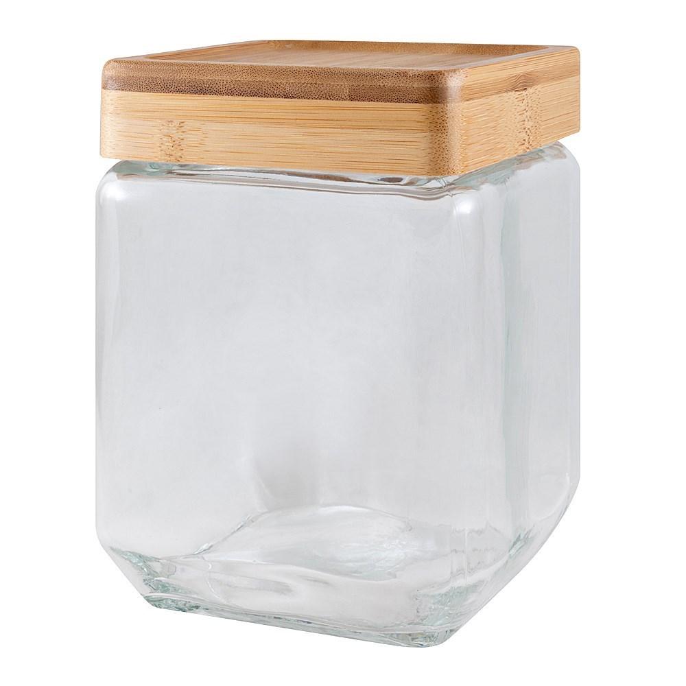 Scullery Bamboo & Glass Square Canister 1.2L