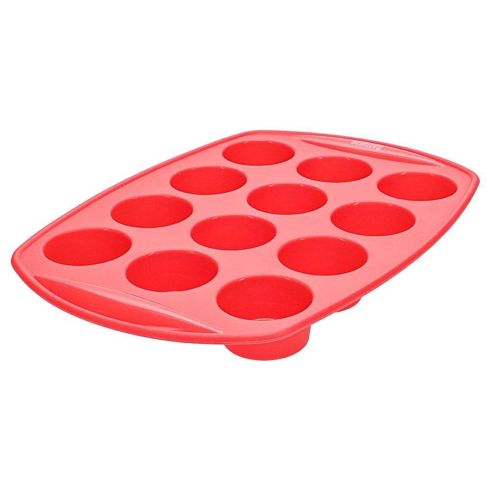 Scullery Kolori Silicone 12 Cup Muffin Tray Red