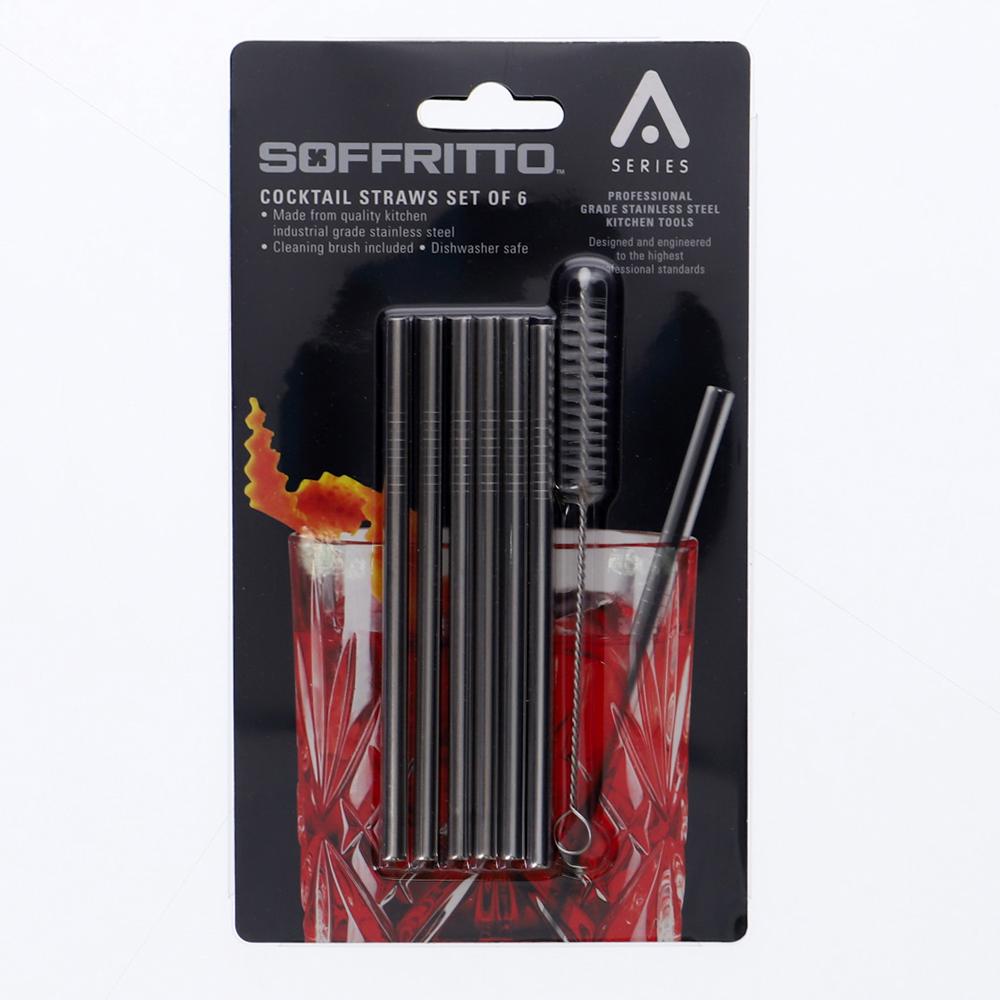 Soffritto A Series Cocktail Straws Set Of 6