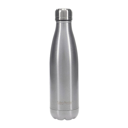 TakeAway Carnival Metalic Stainless Steel Water Bottle 500ml Silver